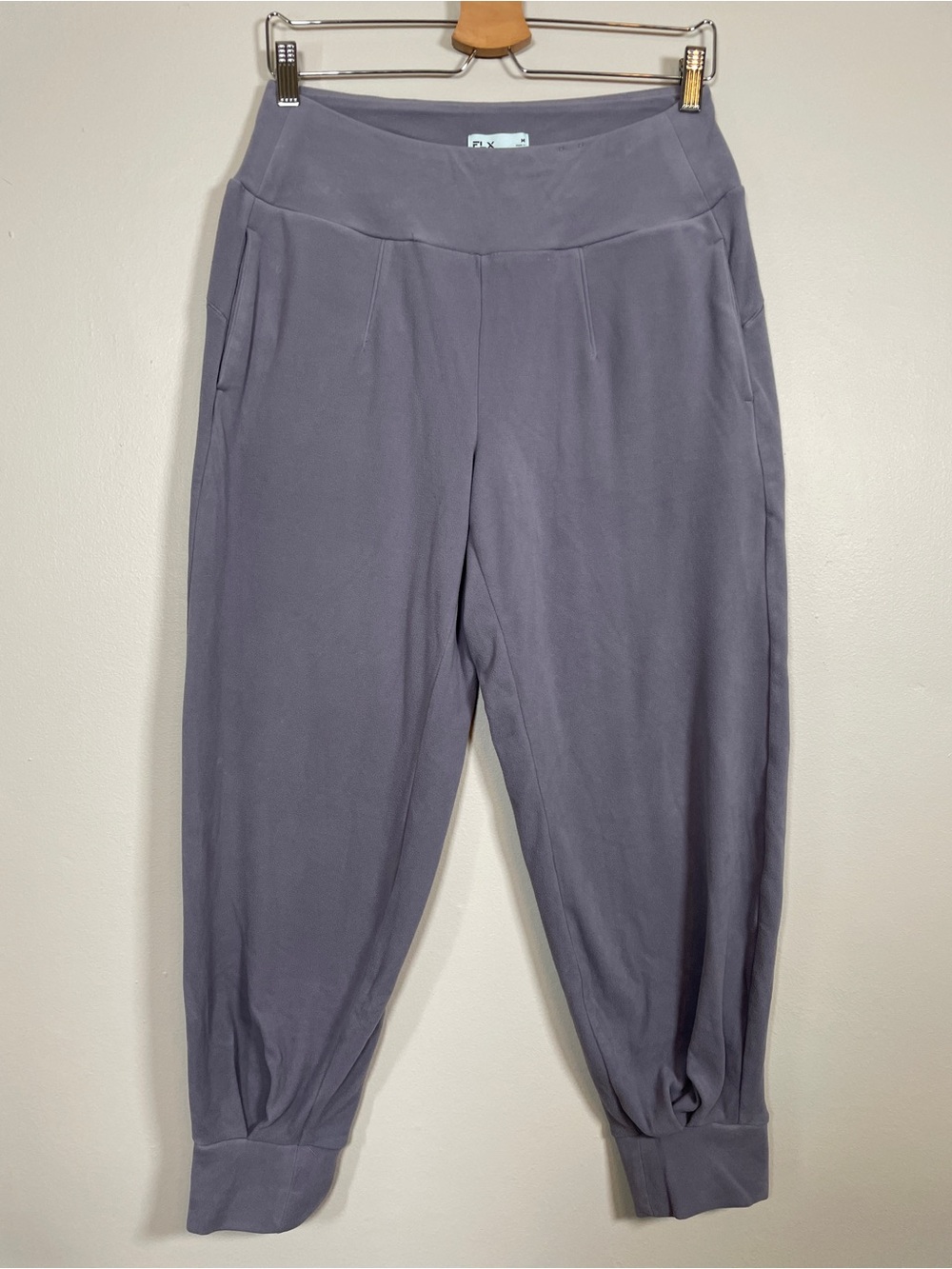 FLX Cozy Campfire Banded Bottom Pants Women's Lavender Gray M Medium